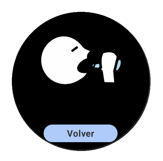 Interfaz Wear OS: inicio, menú e alarmas